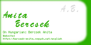 anita bercsek business card